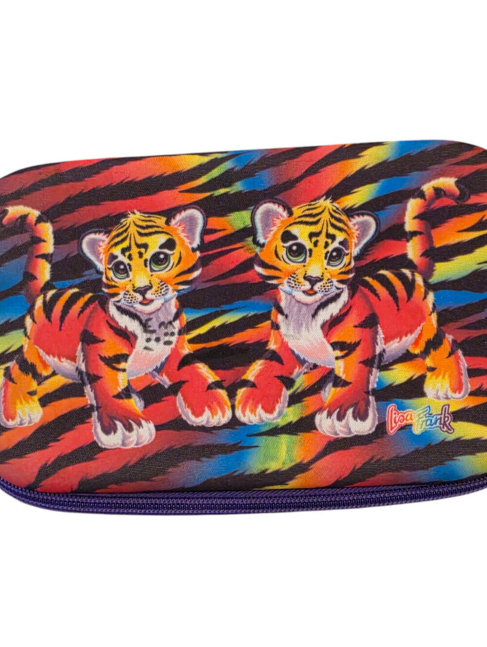 LISA FRANK FORREST TIGER COSMETIC TRAVEL VANITY ZIPPER POUCH CASE-CATCHALL BOX